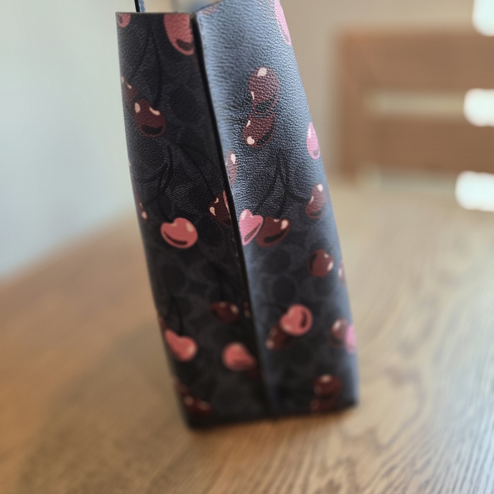 Coach Outlet Cherry And Blue Signature Print Mollie TOTE - Picture 6 of 10